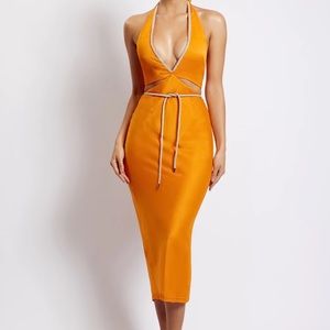 NWT Meshki Lila Diamante Rope Midi Dress XS